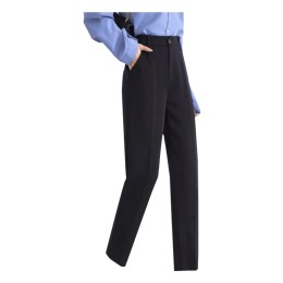 Customized women's black suit pants, designed autumn and winter professional formal work casual pants, nine-point high-waisted straight cigarette pants, polyester fiber 95%, spandex 5%, elasticated back waist design, women's suit pants store SKWT029 Customized women's black suit pants, designed autumn and winter professional formal work casual pants, nine-point high-waisted straight cigarette pants, polyester fiber 95%, spandex 5%, elasticated back waist design, women's suit pants store SKWT029